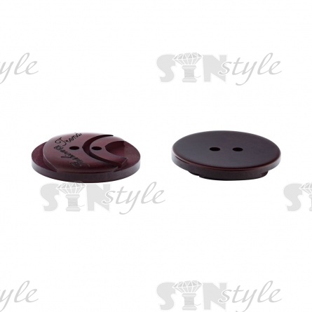 Пуговица пластиковая на два прокола, размер 40L, цвет бордовый фото 3