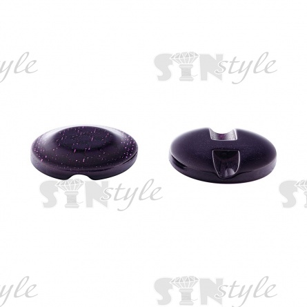 Пуговица пластиковая на полуножке, размер 34L, фиолетовая с блестками фото 2