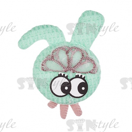 Аппликация 3D "Зайчик", цвет мятный, размер 45х55 мм фото 1