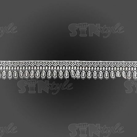 Кружево ажурное матовая нить, ширина 45 мм, цвет белый, намотка 15 ярдов фото 1