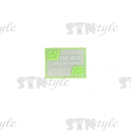 Аппликация пришивная ПВХ, размер 40х30 мм, цвет салатовый фото 1