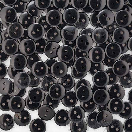 Пуговица пластиковая на два прокола, размер 18L, цвет черный фото 4