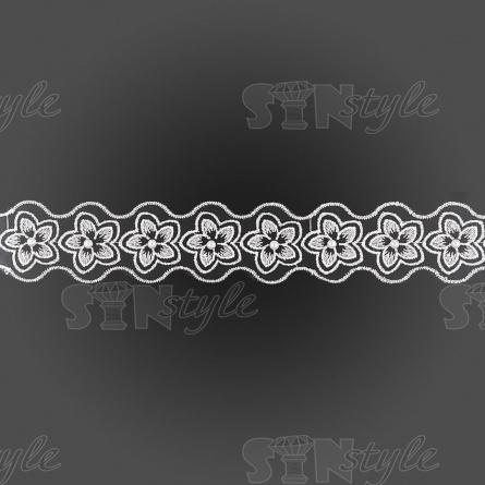 Цветочки из капроновой ленты, ширина 45 мм, намотка 20 ярдов, цвет белый (№7) фото 3