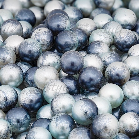 Бусины под жемчуг прибивные с градиентом, размер 5 мм, цвет светло-серый с темно-серым, вес 500 г  фото 3