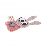 Аппликация 3D "Зайчик", цвет серый+грязно-розовый, размер 25х62 мм фото 2