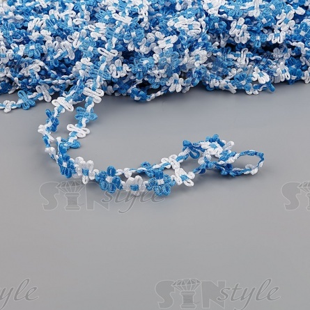 Тесьма отделочная вязаная, цвет бирюзовый (33), ширина 15 мм, намотка 50 ярдов фото 2