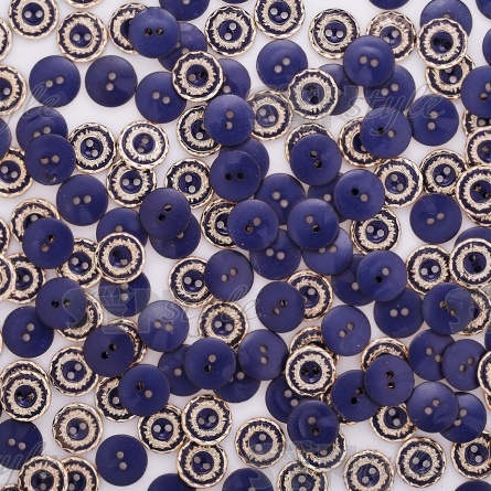 Пуговица пластиковая на два прокола, размер 20L, цвет золотой/темно-синий фото 4