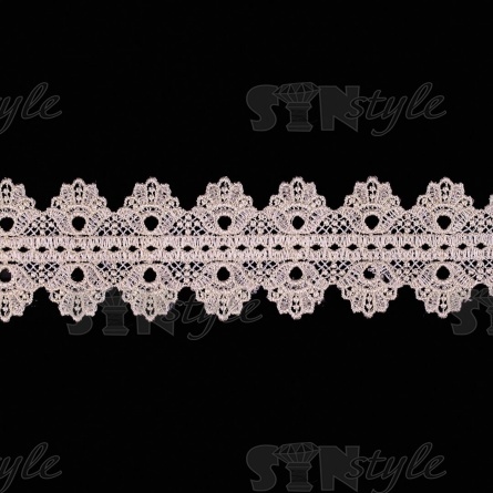 Кружево ажурное двустороннее, ширина 50 мм, цвет шампань, намотка 15 ярдов фото 1