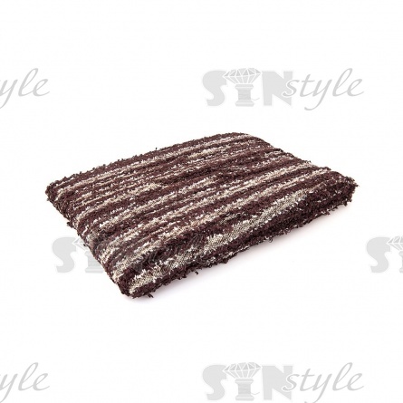 Декоративная тесьма букле с люрексом и бахромой, ширина 25 мм, цвет кофейный, намотка 45 ярдов фото 3