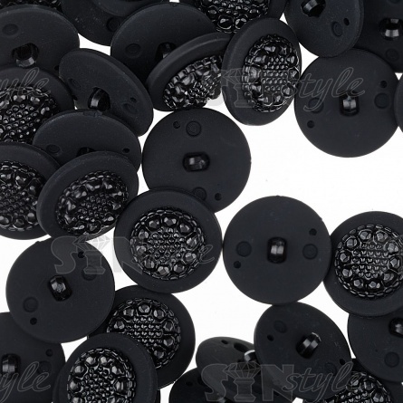 Пуговица пластиковая на ножке, размер 40L, цвет черный фото 4