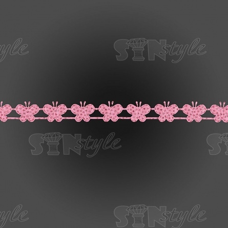 Декоративная лента из бабочек, цвет фуксия, ширина 20 мм, намотка 20 ярдов фото 2