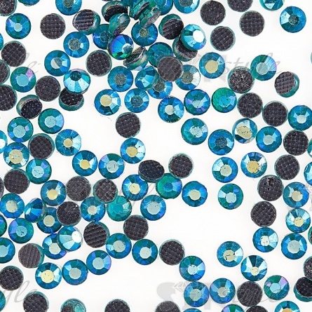 Стразы термоклеевые стеклянные SS10, форма круг, цвет голубой (944),1440 шт/уп фото 2