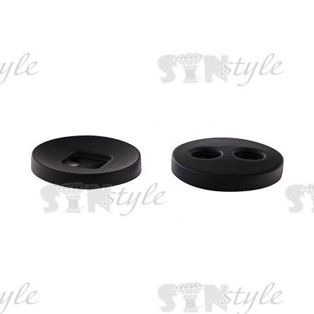 Пуговица пластиковая на два прокола, размер 44L, цвет черный фото 3