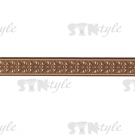 Жаккардовая лента, ширина 20 мм, намотка 10 м, цвет кофейный фото 2