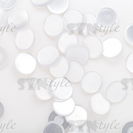 Пуговица пластиковая на ножке, белая перламутровая, 32L фото 3