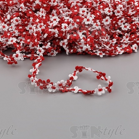 Тесьма отделочная вязаная, цвет бордовый (37), ширина 15 мм, намотка 50 ярдов фото 2