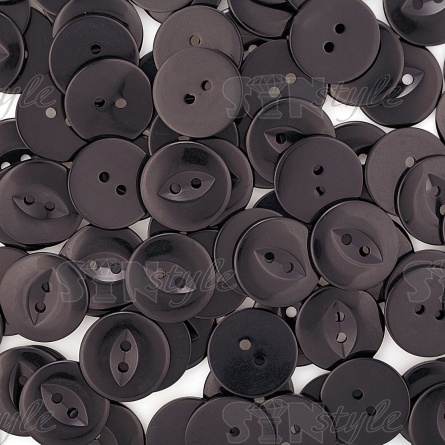 Пуговица пластиковая на два прокола, черная, 24L фото 4