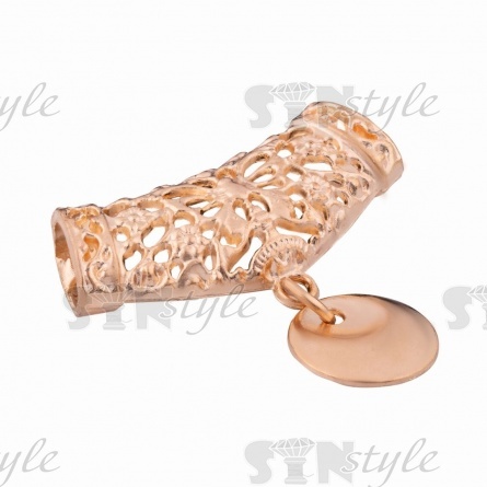 Декоративное украшение пришивное металлическое, цвет золото, размер 45х35 мм фото 2