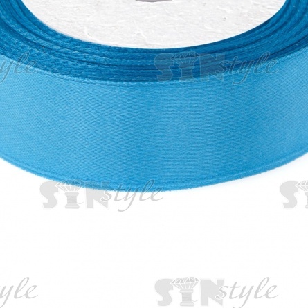 Декоративная лента атласная, ширина 25 мм, намотка 25 ярдов, цвет бирюзовый (№047) фото 2
