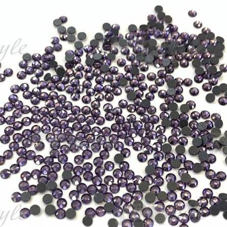 Стразы термоклеевые стеклянные SS16, форма круг, цвет сиреневый (907), 1440 шт/уп  фото 2