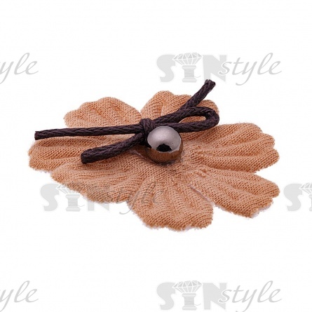 Аппликация 3D "Цветочек", цвет бежевый, размер 38мм фото 2