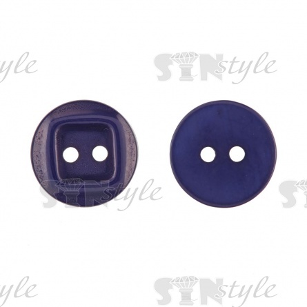 Пуговица пластиковая на два прокола, 20L, цвет темно-синий фото 1
