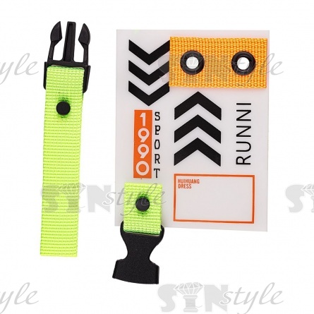 Аппликация пришивная ПВХ, полупрозрачная с надписью и декоративным элементом, размер 65x85 мм, цвет оранжевый с зеленым фото 2