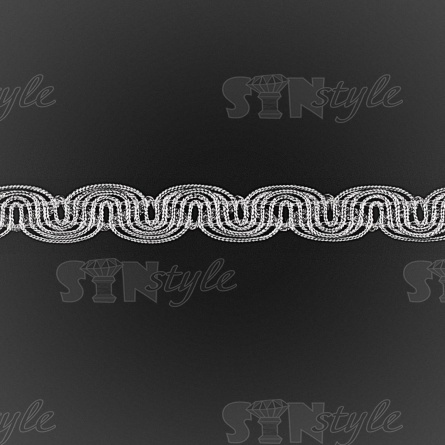 Тесьма отделочная металлизированная, ширина 20 мм, цвет серебро, намотка 15 ярдов фото 1