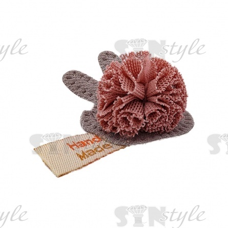 Аппликация 3D "Ушки", цвет серый+грязно-розовый, размер 40х35 мм фото 2