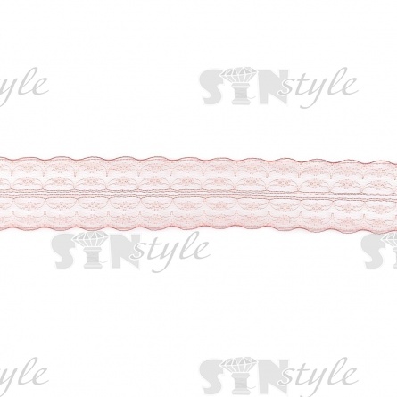 Кружево на сетке, ширина 45 мм, цвет грязно-розовый (№21), намотка 300 ярдов фото 2