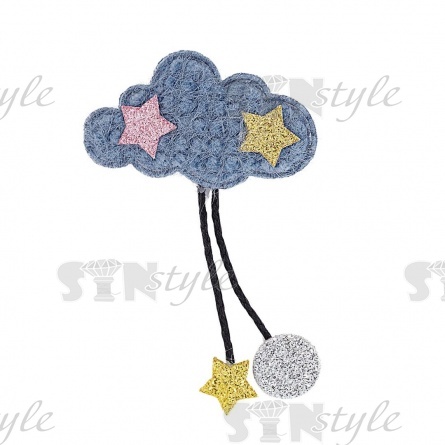 Аппликация 3D "Тучка", цвет серый, размер 47х70 мм фото 2