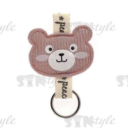 Аппликация 3D "Мишка", цвет грязно-розовый, размер 32х50 мм фото 1