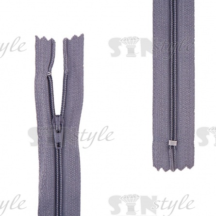 Молния спираль, тип 3, неразъемная, длина 20 см, цвет 319 (серый), "простой" бегунок фото 1