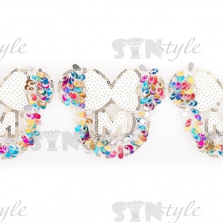 Аппликации пайетки, размер 100х90 мм, рулон 82 шт. фото 1