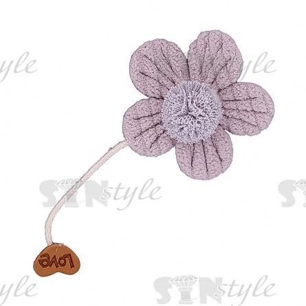 Аппликация 3D "Цветочек", цвет серый, размер 38 мм фото 1