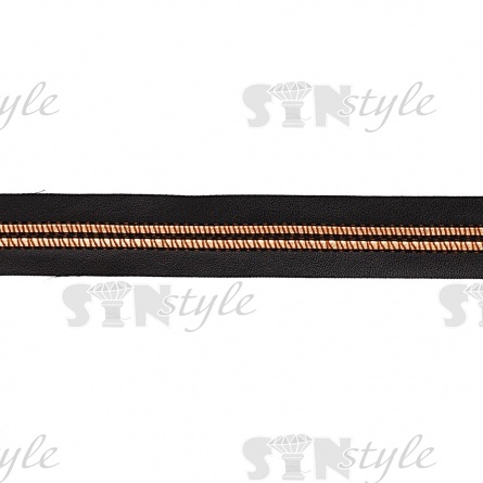 Декоративная тесьма с рисунком, цвет коричневый+светло-коричневый, ширина 22 мм, намотка 15 ярдов фото 2