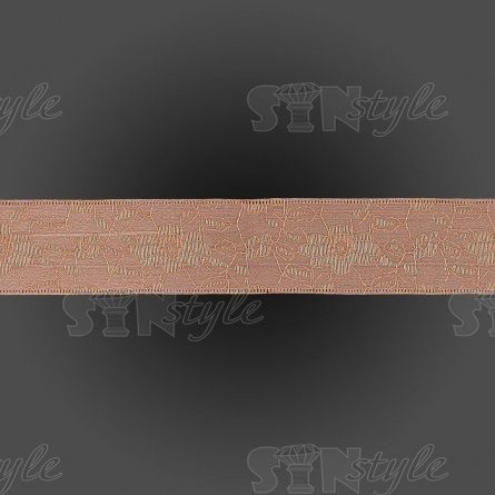 Декоративная лента двухслойная, цвет грязно-розовый, ширина 40 мм, намотка 20 ярдов фото 2