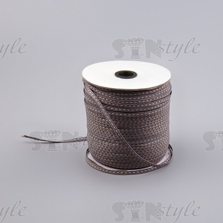 Тесьма отделочная, ширина 4 мм, цвет серый, намотка 500 ярдов фото 3