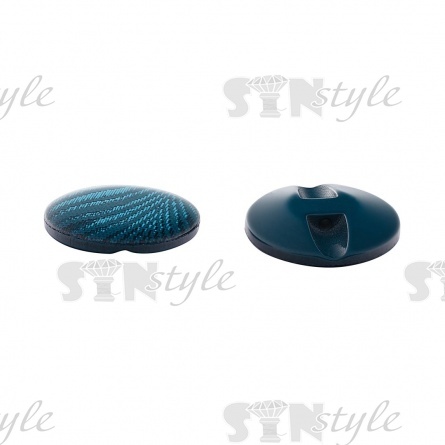 Пуговица пластиковая на полуножке, размер 34L, форма круглая, цвет бирюзовый фото 2