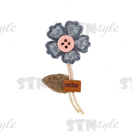 Аппликация 3D "Цветочек", цвет серый, размер 25х50 мм фото 1