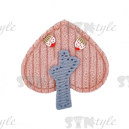 Аппликация 3D "Деревце", цвет серый+грязно-розовый, размер 43х45 мм фото 1