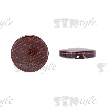 Пуговица пластиковая на полуножке, размер 20L, цвет коричневый с блестками фото 1