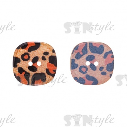 Пуговица пластиковая на два прокола, цвет терракотовый с черным, размер 48L фото 1