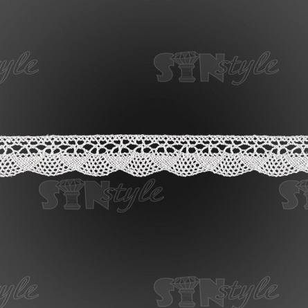 Кружево вязаное плетеное, ширина 20 мм, цвет белый, намотка 15 ярдов фото 2