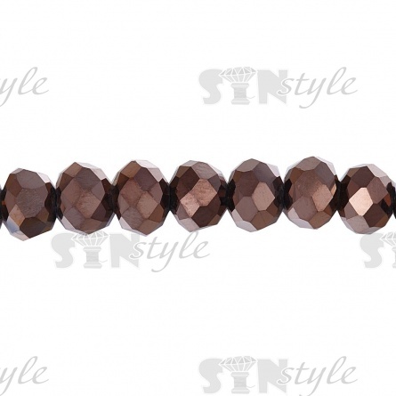 Бусины граненые Рондель (стекло), цвет бронза (82), 8 мм, 72 шт/нить фото 2