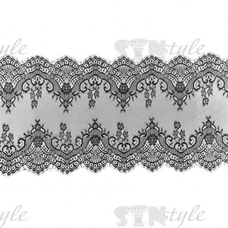 Кружево "Французское", ширина 410 мм, цвет черный, длина 3 метра фото 2