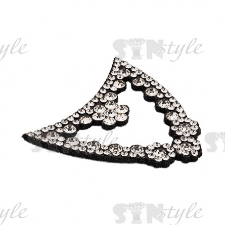 Аппликация "Ушки" из страз, на фетровой основе, размер 50 мм х 45 мм, цвет черный+белые стразы фото 2