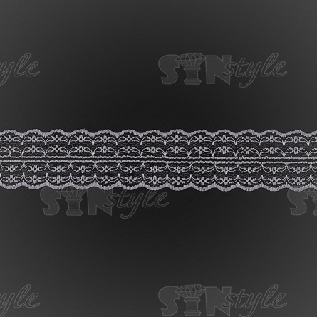 Кружево на сетке, ширина 45 мм, цвет серый (№13), намотка 300 ярдов фото 2