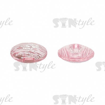 Пуговица пластиковая на полуножке, размер 20L, форма круглая, цвет розовый+серебряный фото 2