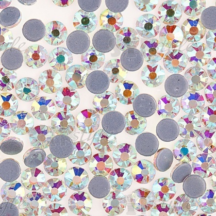 Стразы термоклеевые стеклянные Crystal SS16, цвет радужный (голография), 1440 шт/уп  фото 2